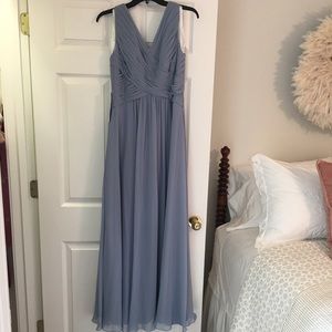 Azazie Flora Dusty Blue Bridesmaid Dress